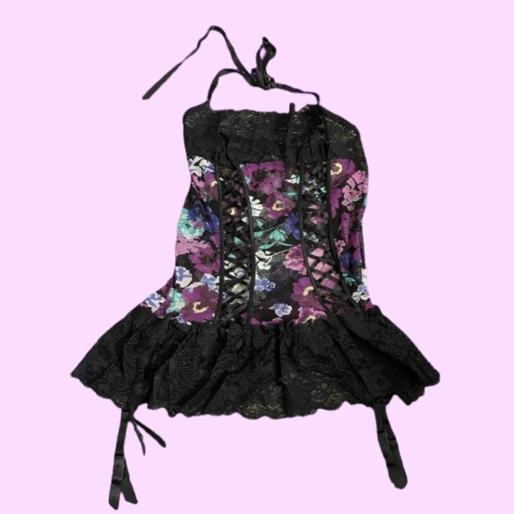 Y2k Black Fredrick’s Of Hollywood Lace halter Dress